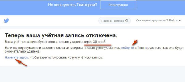 Как удалиться из Twitter?